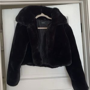 AKIRA FAUX FUR CROP JACKET